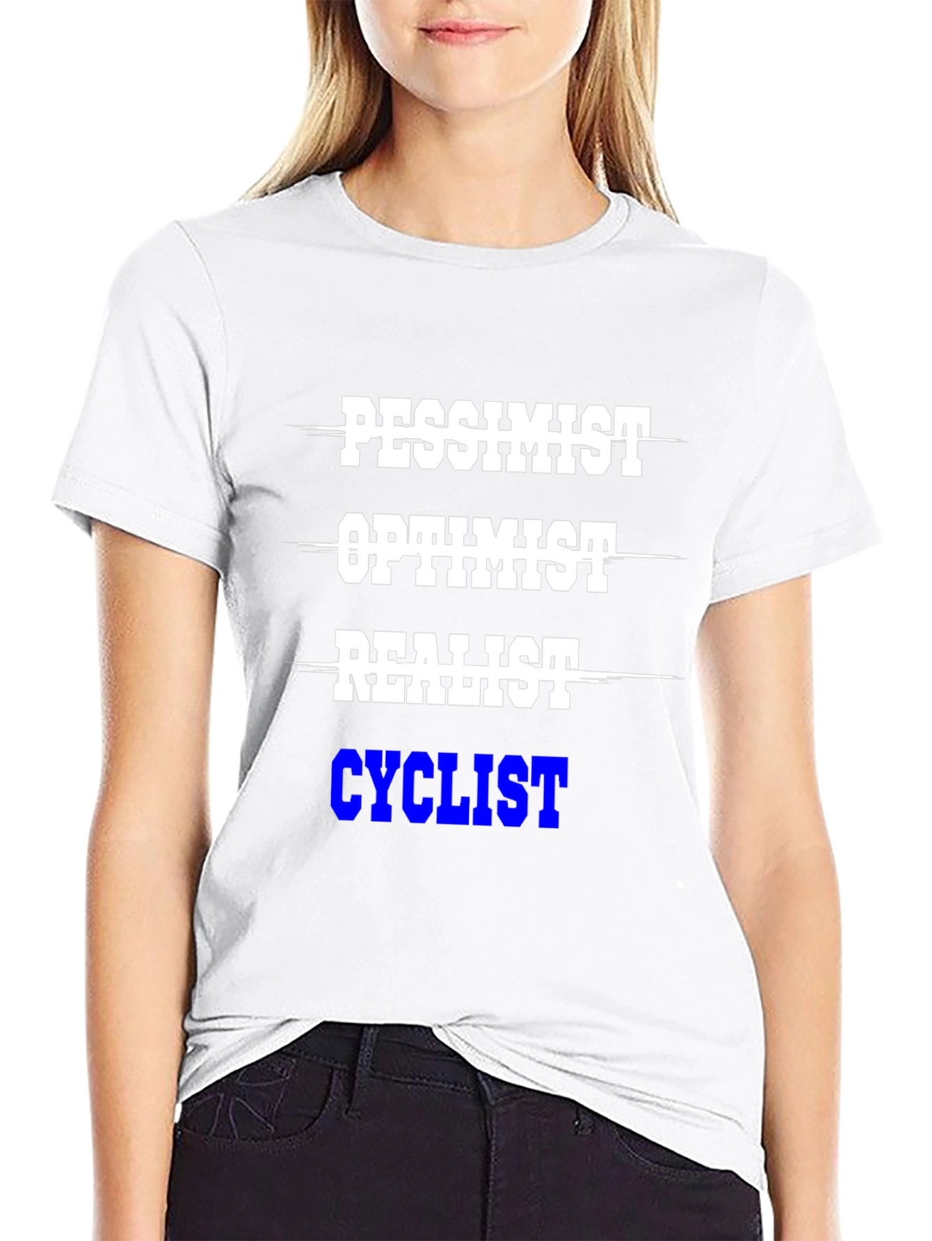 Cyclist T-Shirt - Pessimist Optimist Realist