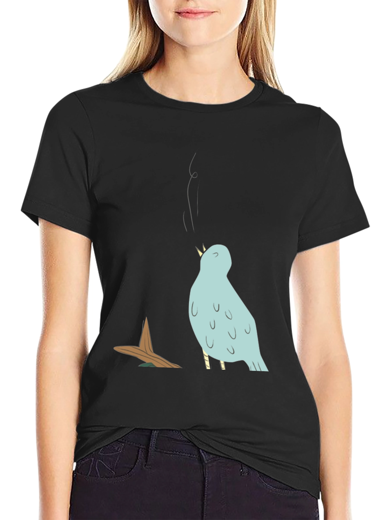Singing Bird Graphic Tee - Mens Black T-Shirt