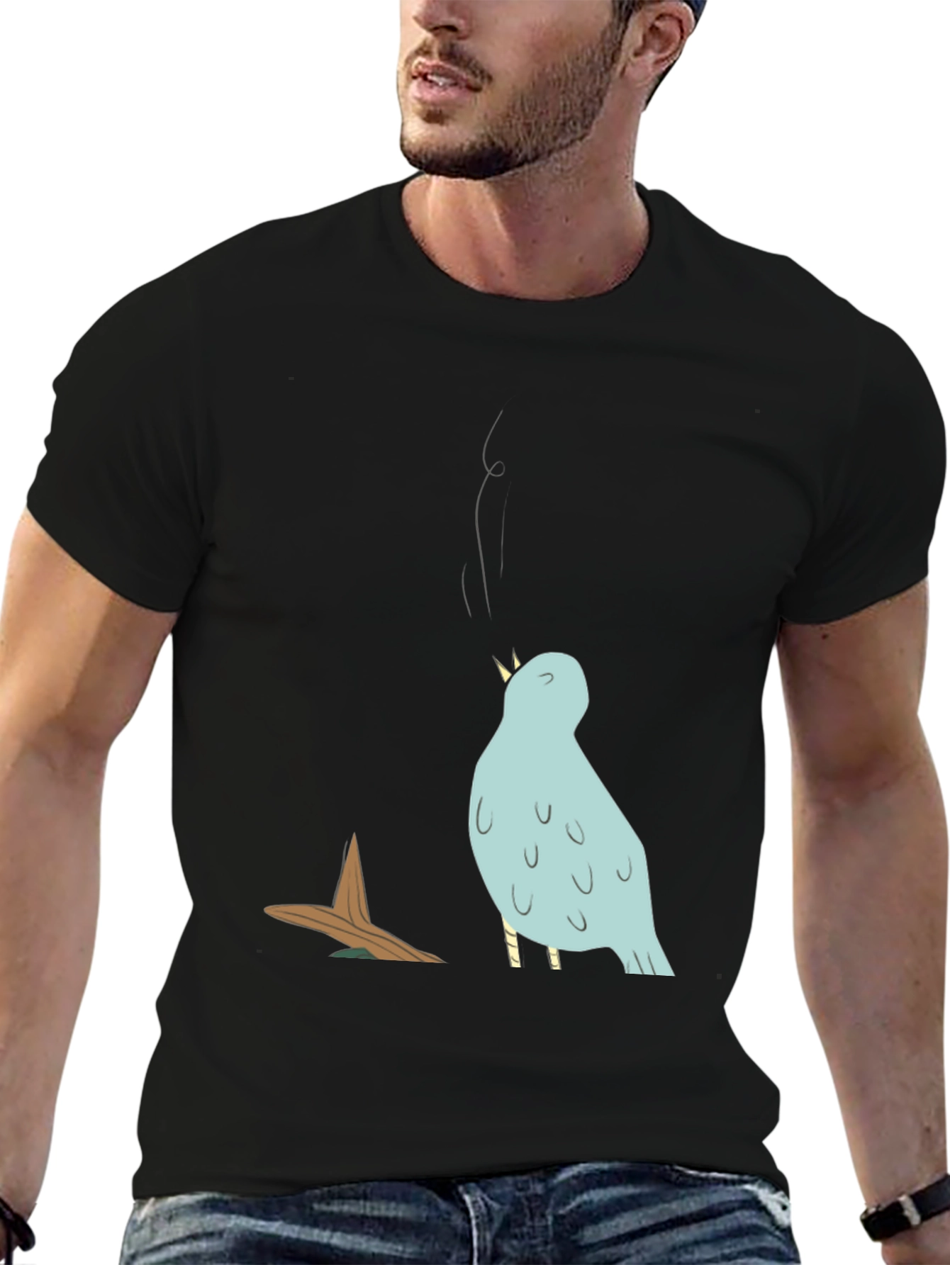 Singing Bird Graphic Tee - Mens Black T-Shirt