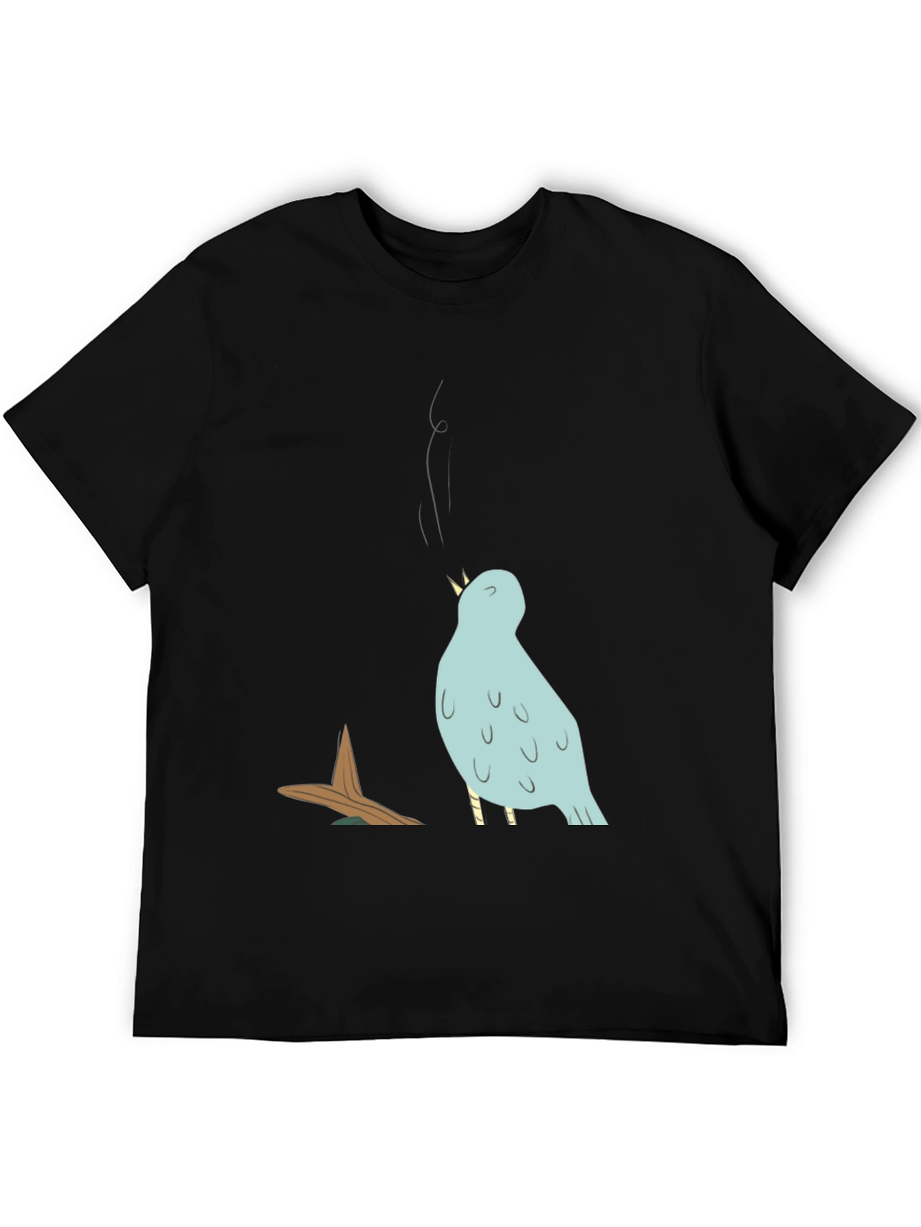 Singing Bird Graphic Tee - Mens Black T-Shirt