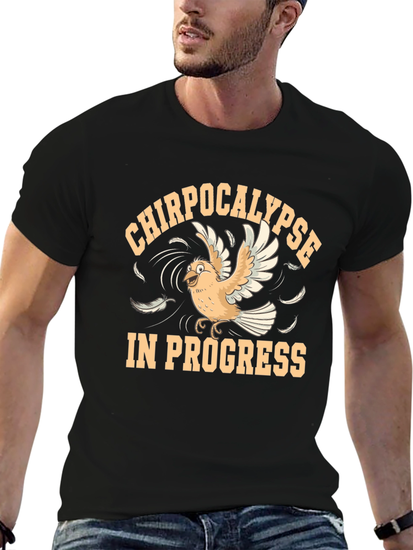 Chirpocalypse In Progress Black T-Shirt