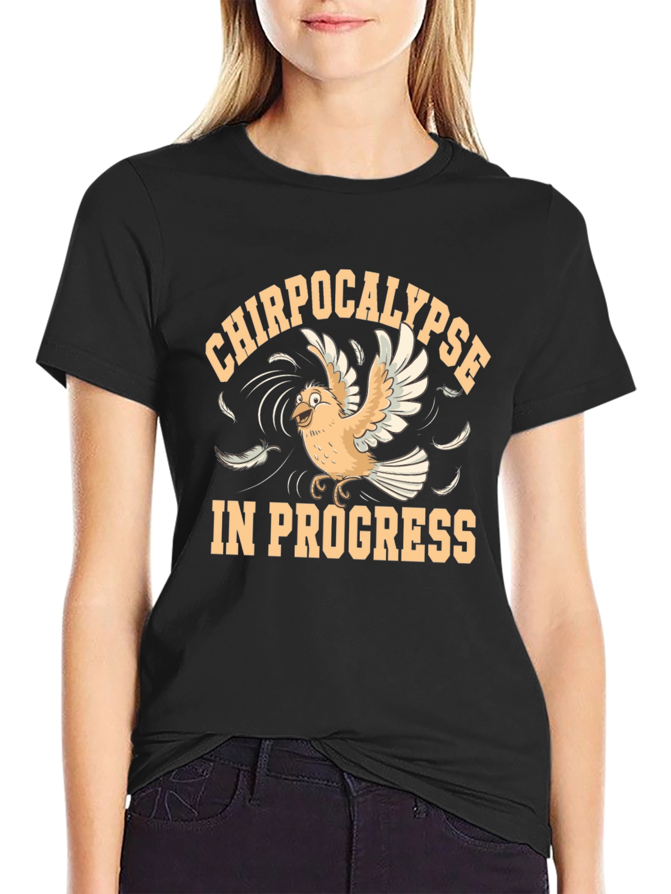 Chirpocalypse In Progress Black T-Shirt
