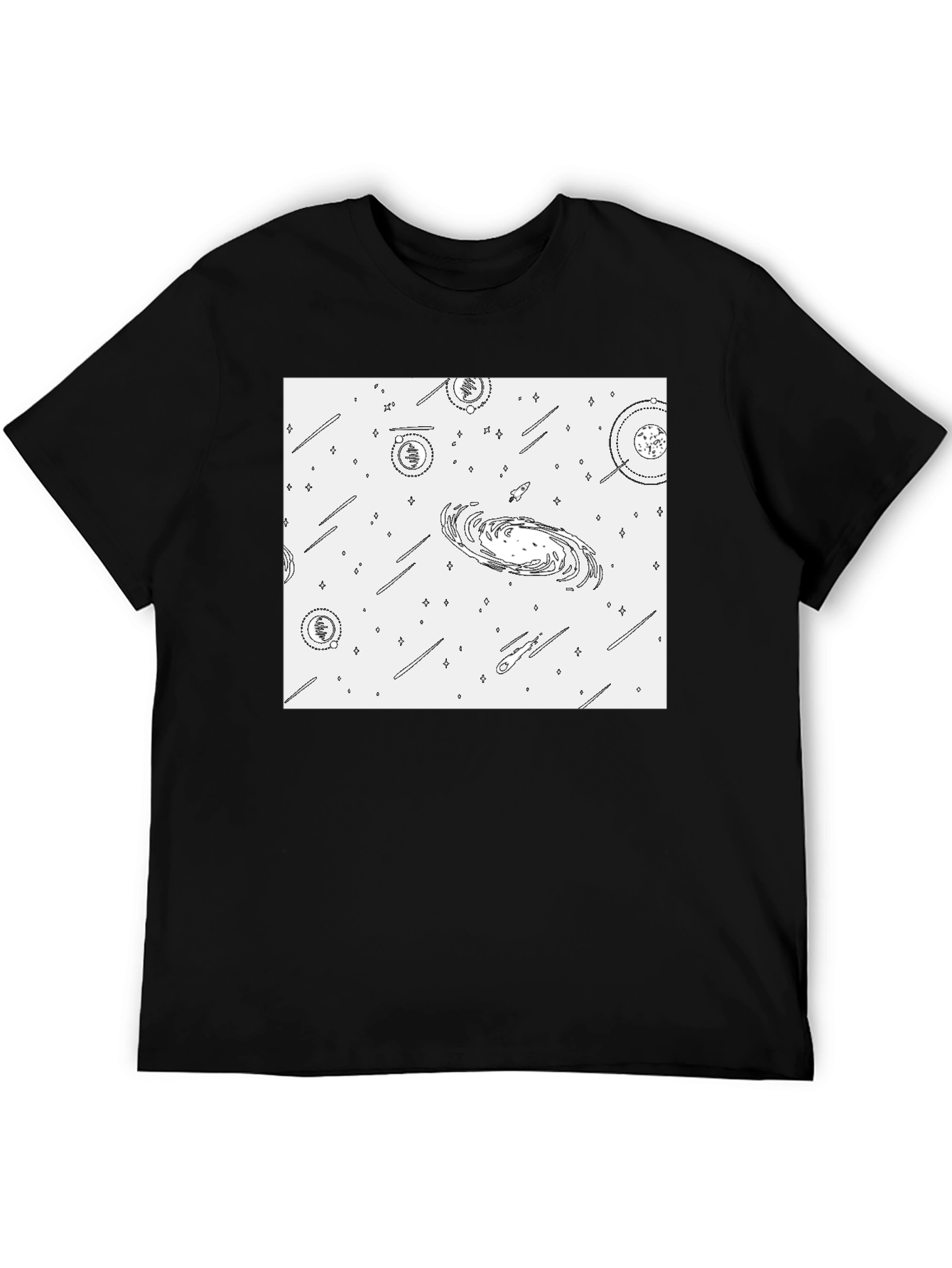 Galaxy Print Black T-Shirt