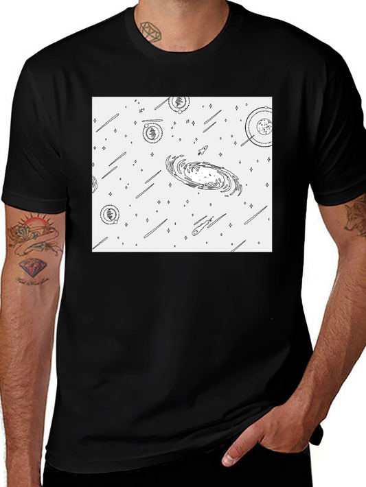 Galaxy Print Black T-Shirt