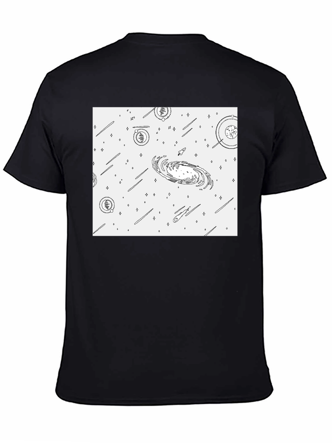 Galaxy Print Black T-Shirt