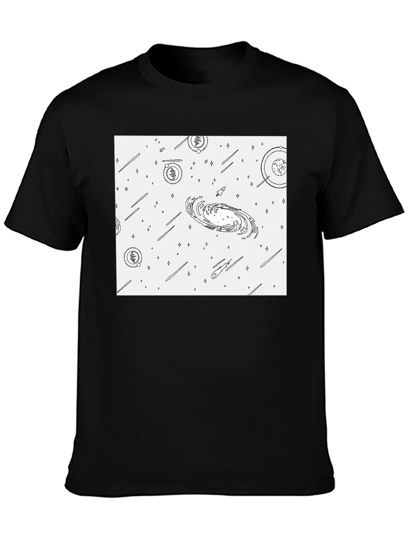 Galaxy Print Black T-Shirt