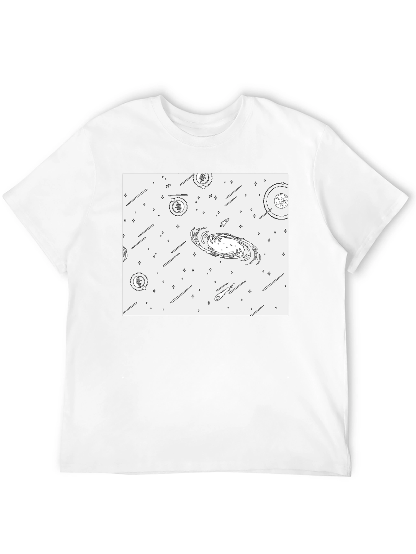Galaxy Print Black T-Shirt