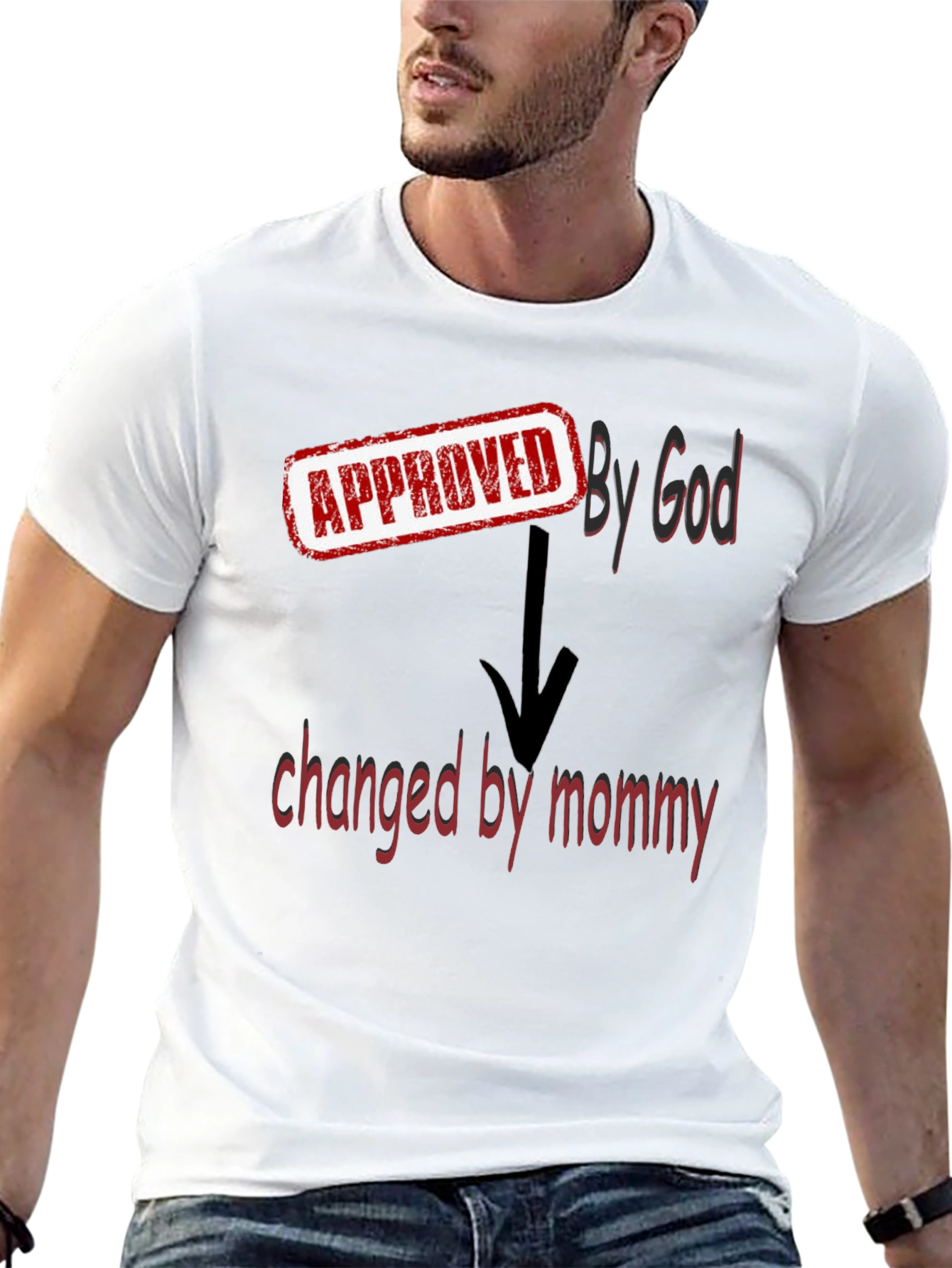 Approved By God Changed By Mommy - Black T-Shirt