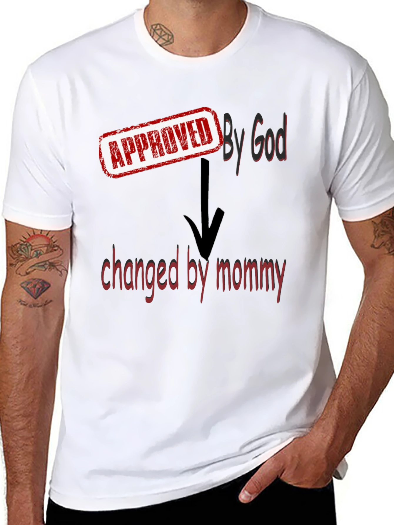 Approved By God Changed By Mommy - Black T-Shirt