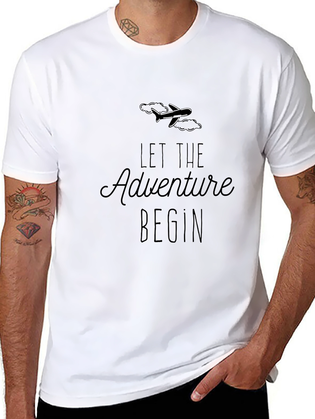 Adventure Begins Graphic Tee - Black
