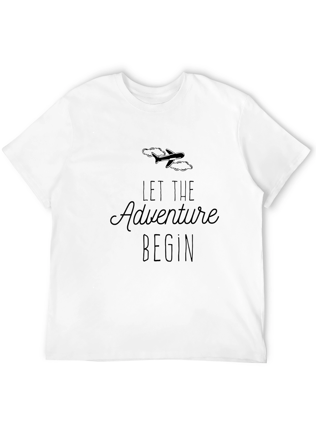 Adventure Begins Graphic Tee - Black