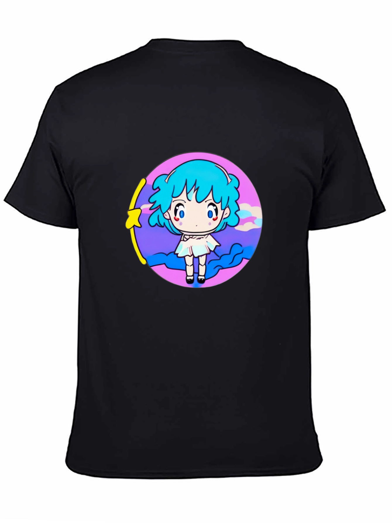 Anime Girl Graphic Tee - Black T-Shirt