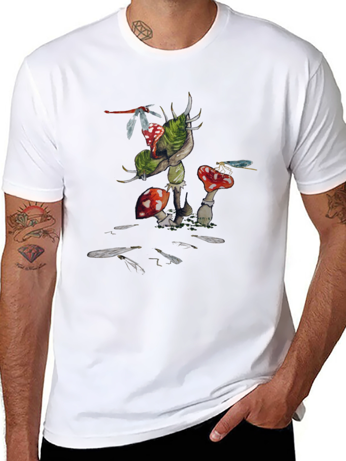Whimsical Mushroom Creature Graphic Tee