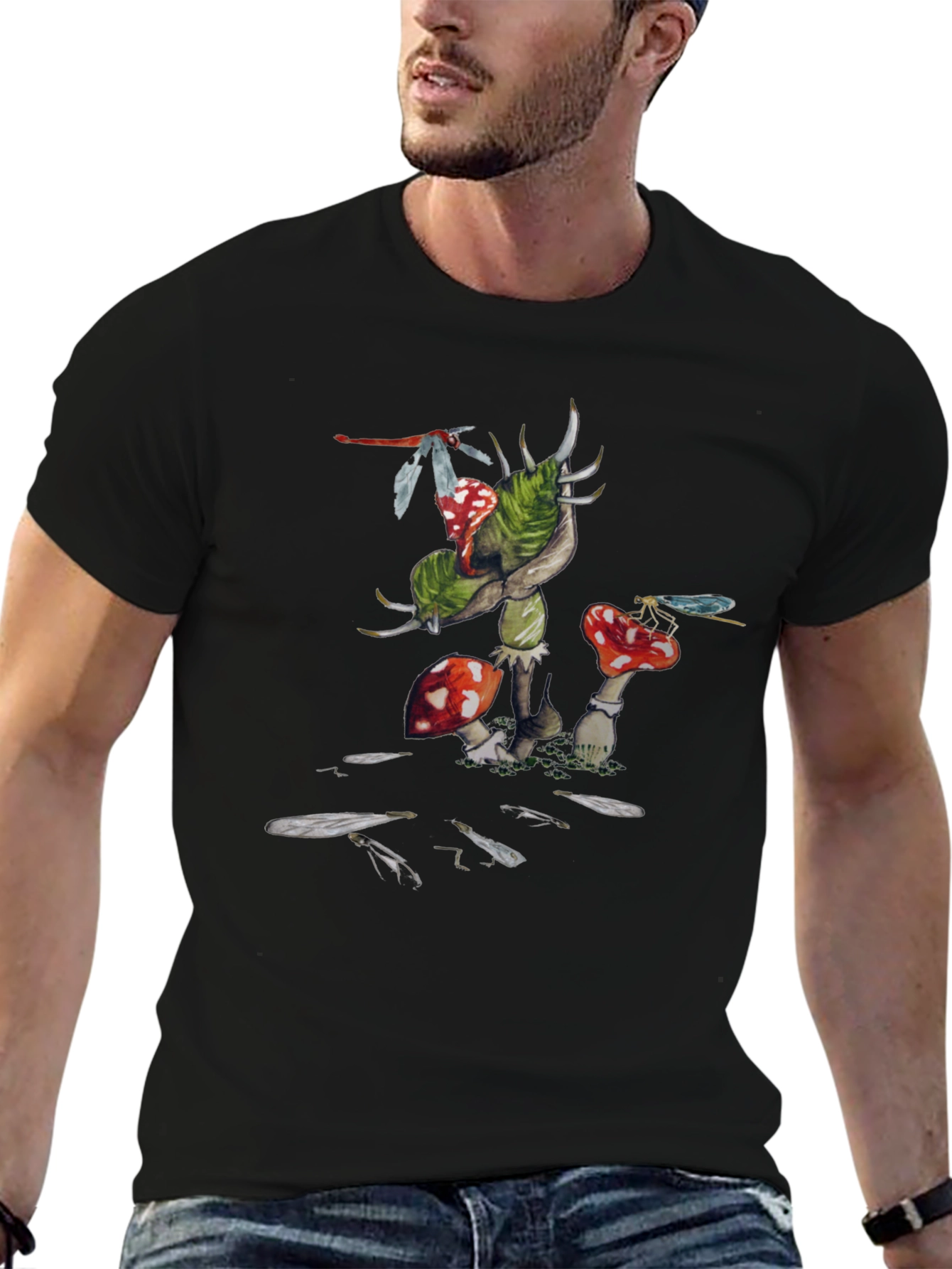 Whimsical Mushroom Creature Graphic Tee