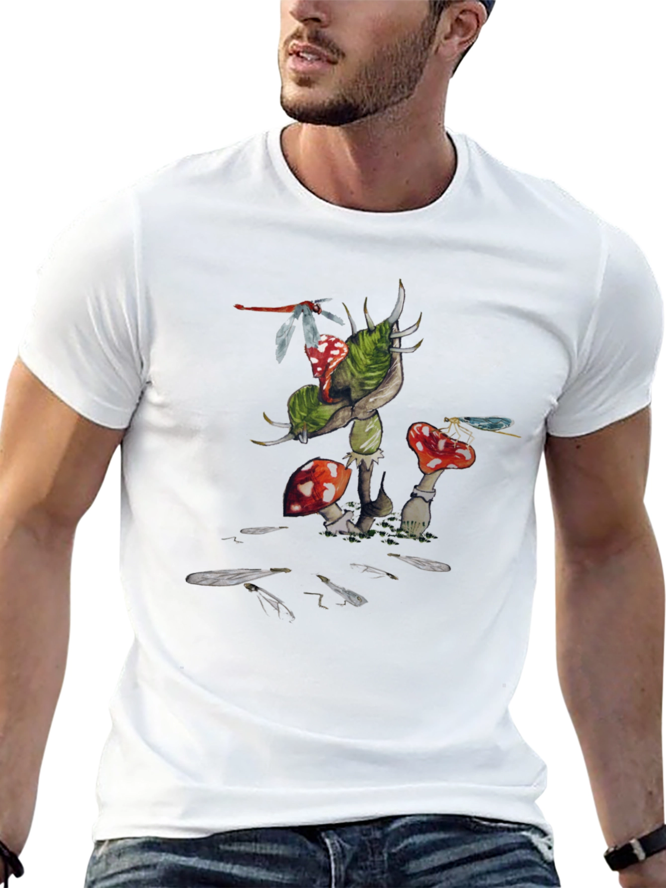 Whimsical Mushroom Creature Graphic Tee