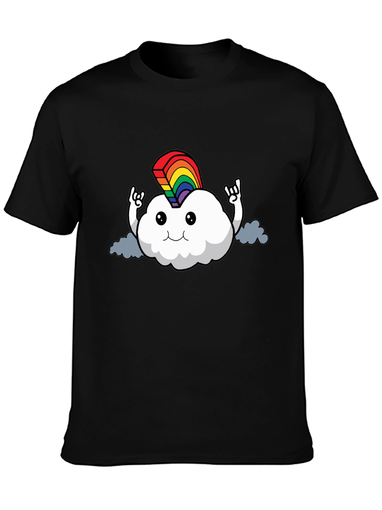 Rainbow Cloud Rock On T-Shirt