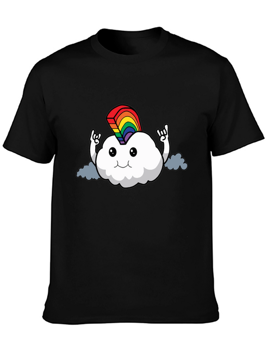 Rainbow Cloud Rock On T-Shirt