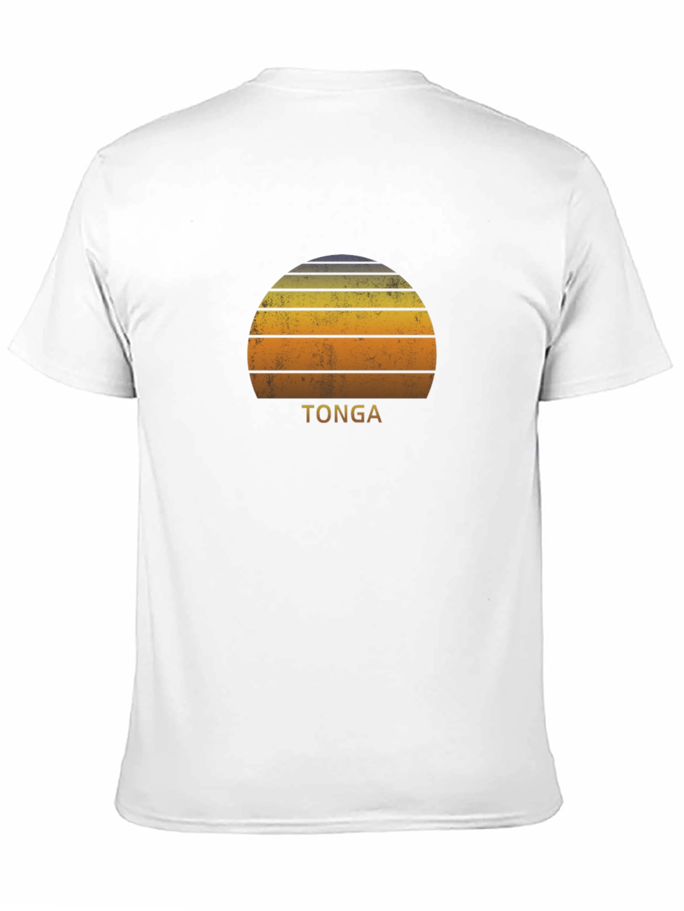 Tonga Sunset Graphic Tee - Retro Style Black T-Shirt