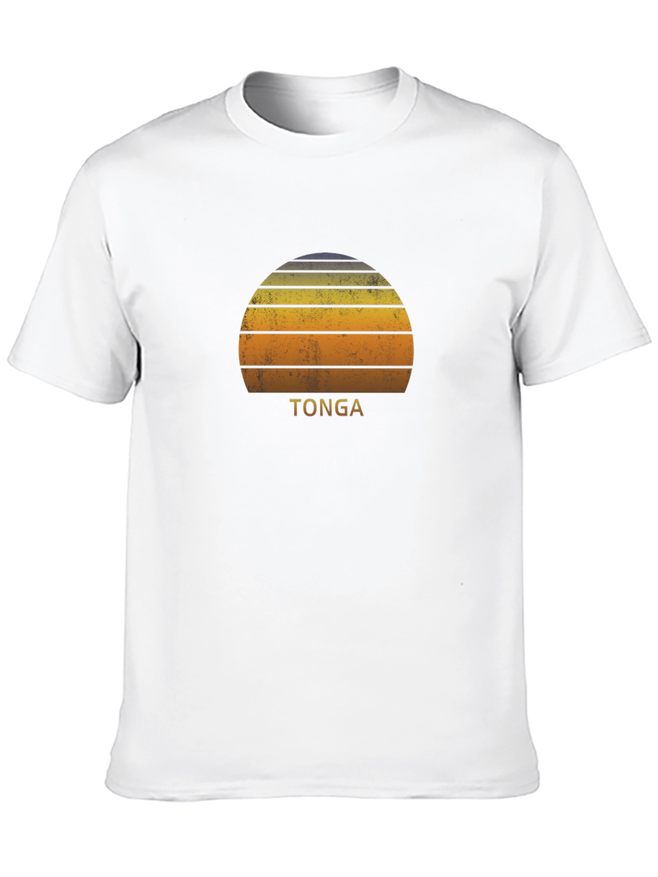 Tonga Sunset Graphic Tee - Retro Style Black T-Shirt