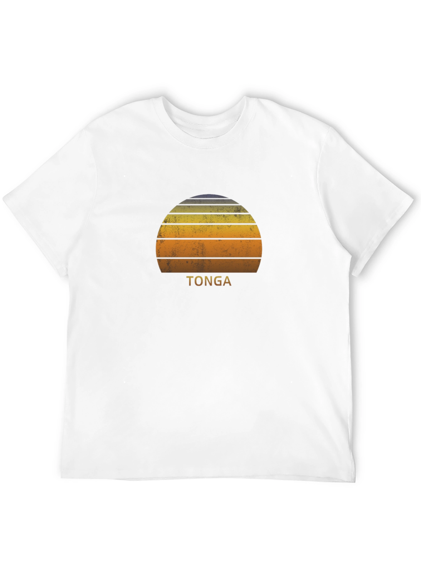 Tonga Sunset Graphic Tee - Retro Style Black T-Shirt