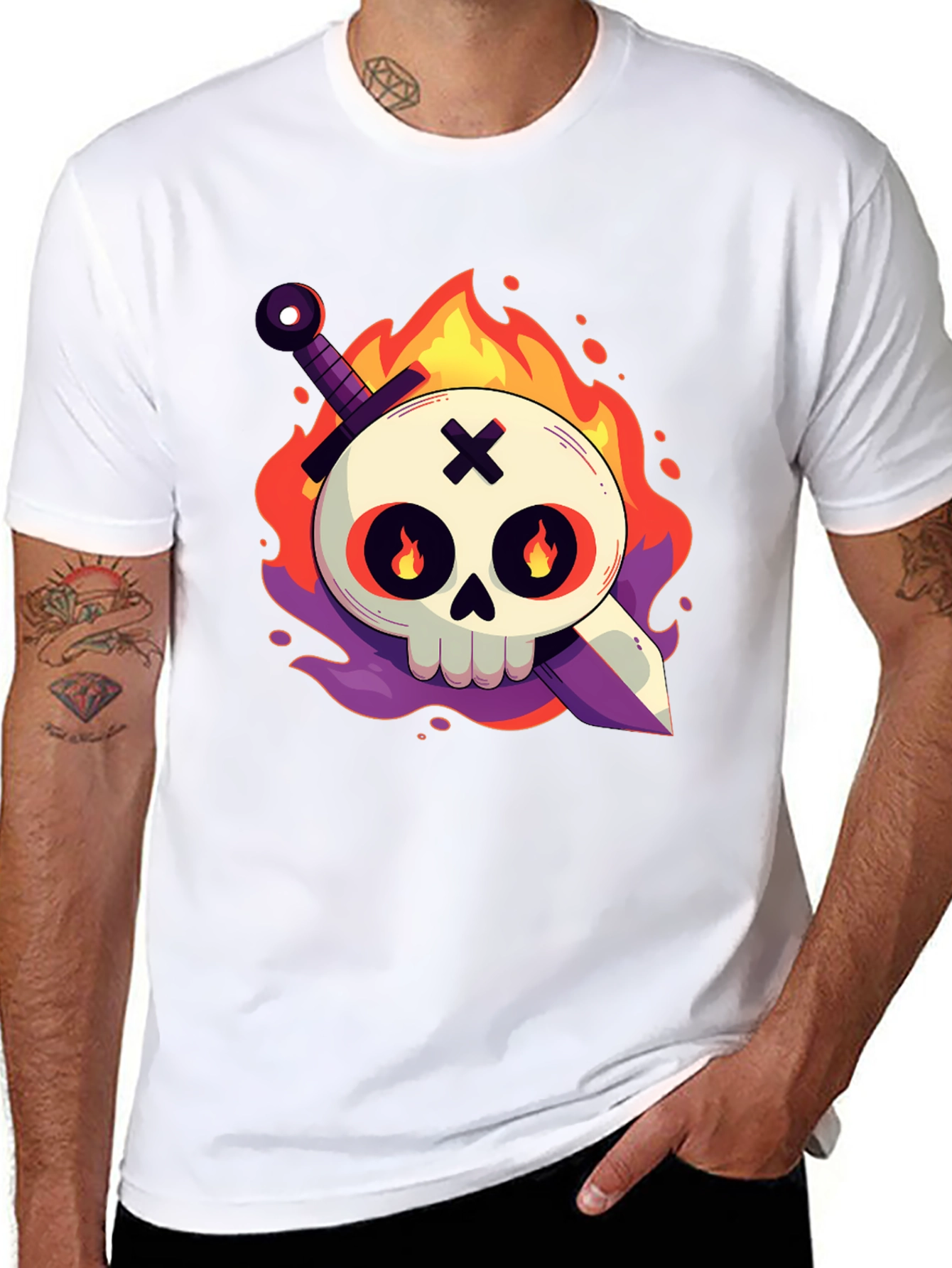 Skull & Sword Graphic Tee - Black