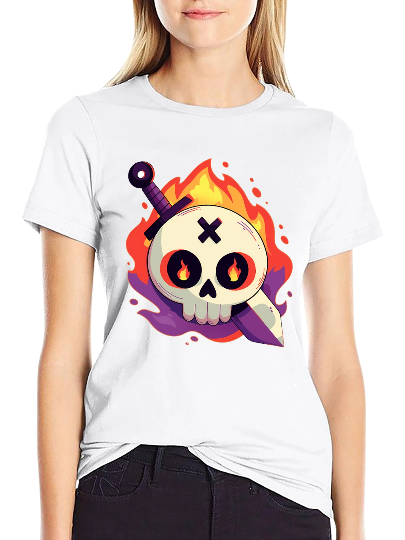Skull & Sword Graphic Tee - Black
