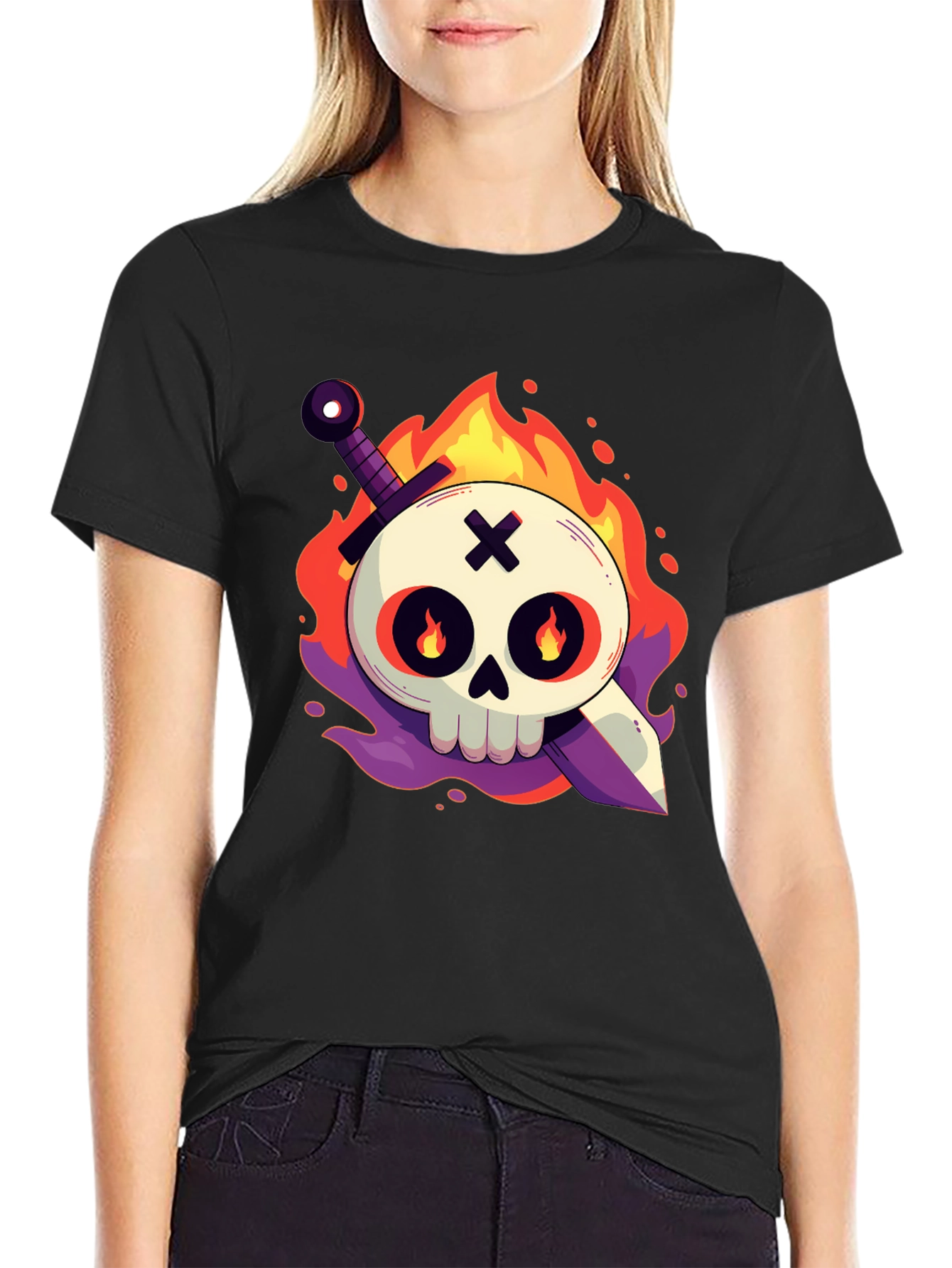 Skull & Sword Graphic Tee - Black