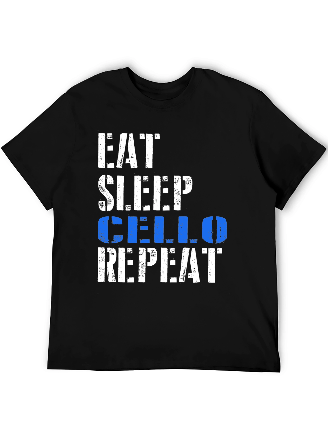 Eat Sleep Cello Repeat Black Graphic Tee