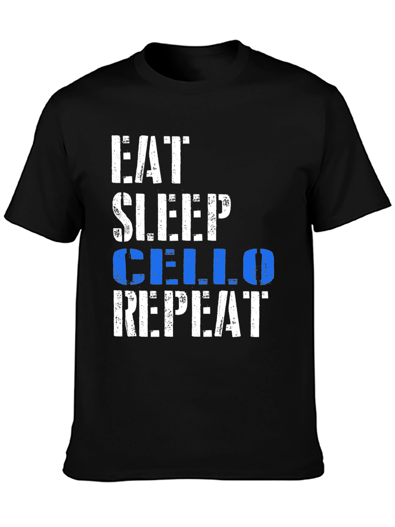 Eat Sleep Cello Repeat Black Graphic Tee