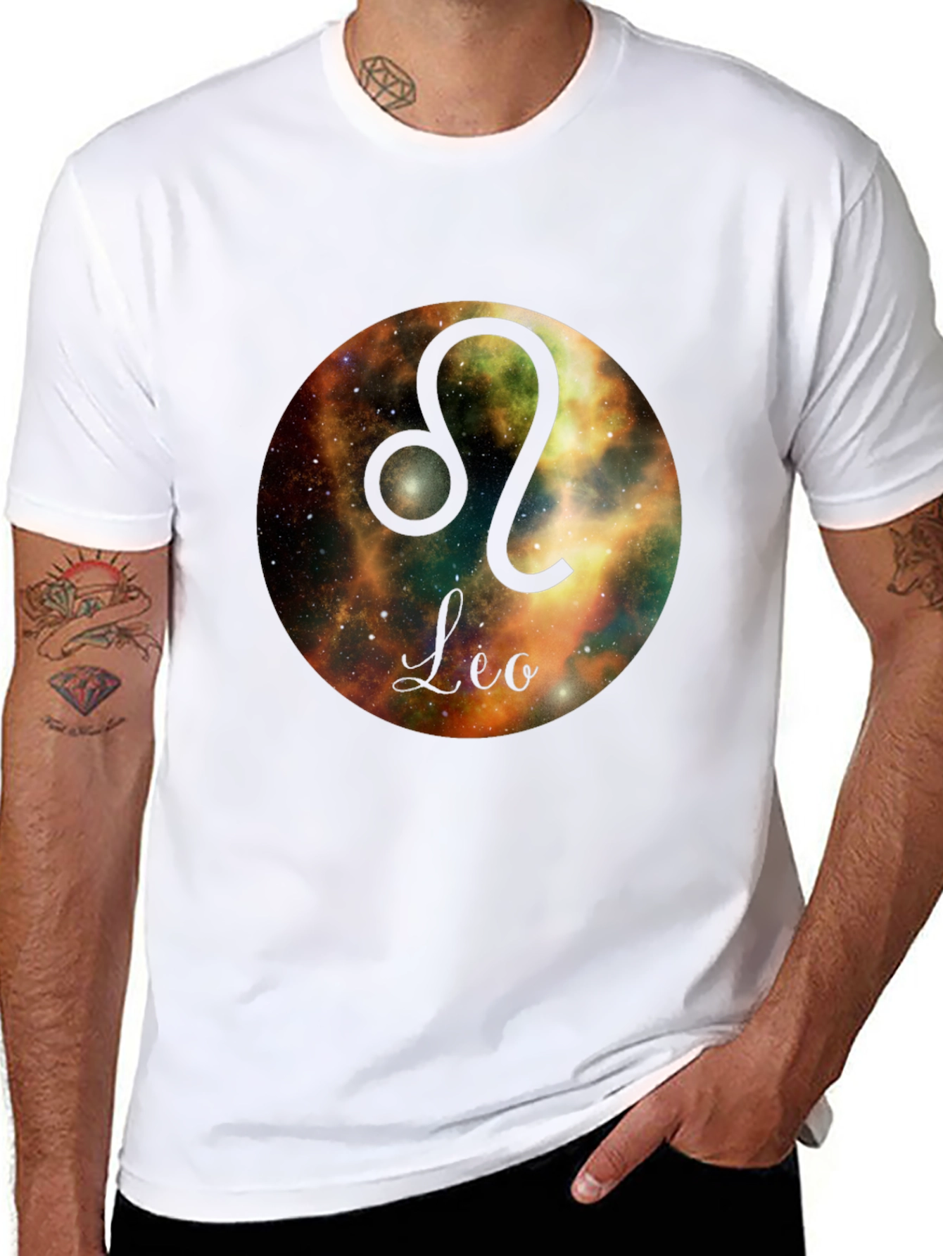 Leo Zodiac T-Shirt - Galaxy Design
