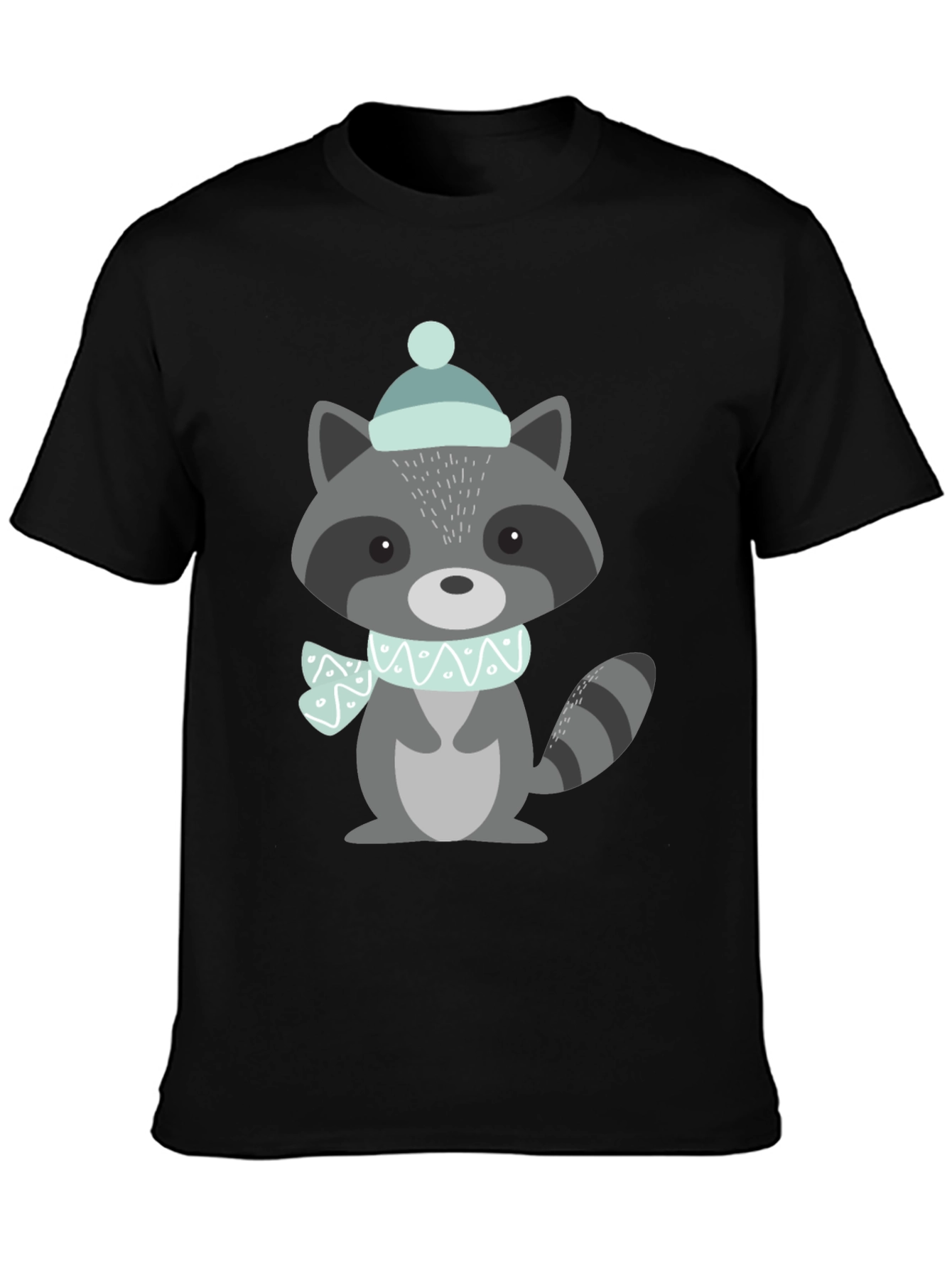 Cute Raccoon Winter Hat Graphic Tee