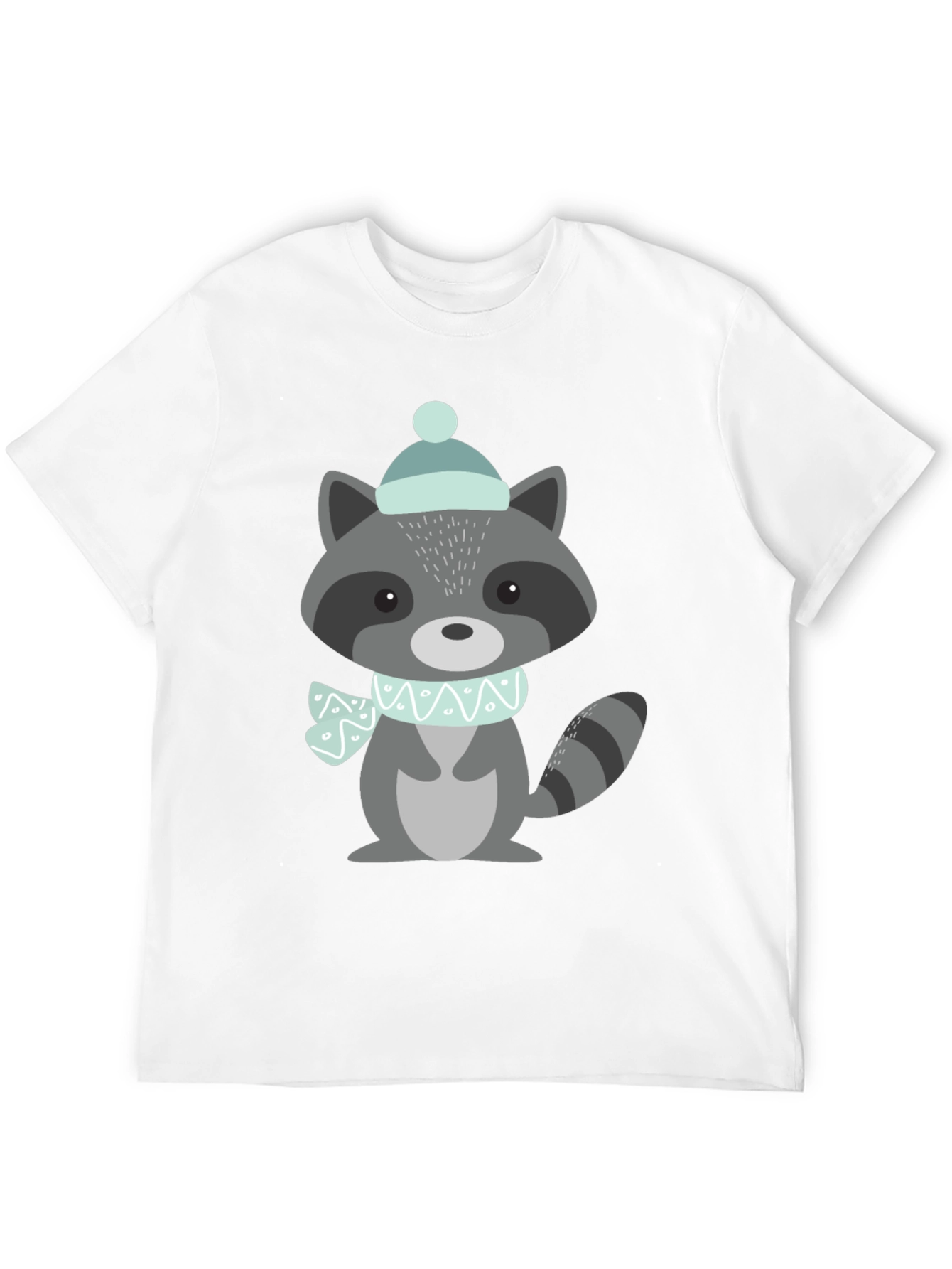 Cute Raccoon Winter Hat Graphic Tee