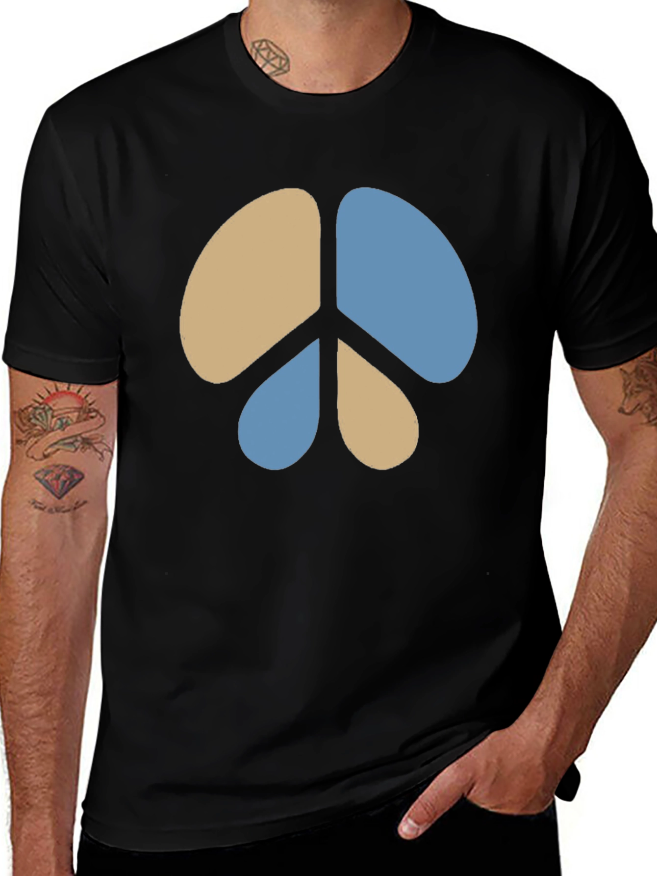 Peace Sign Graphic Tee - Casual Black T-Shirt