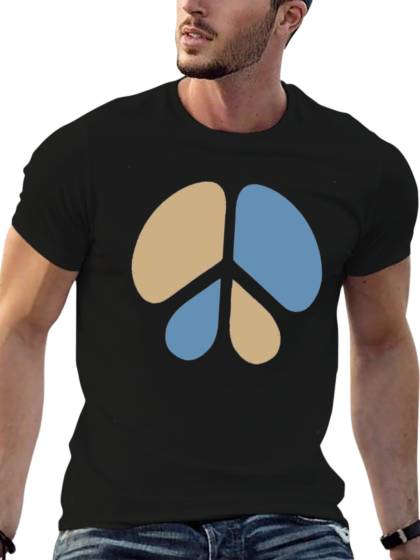 Peace Sign Graphic Tee - Casual Black T-Shirt