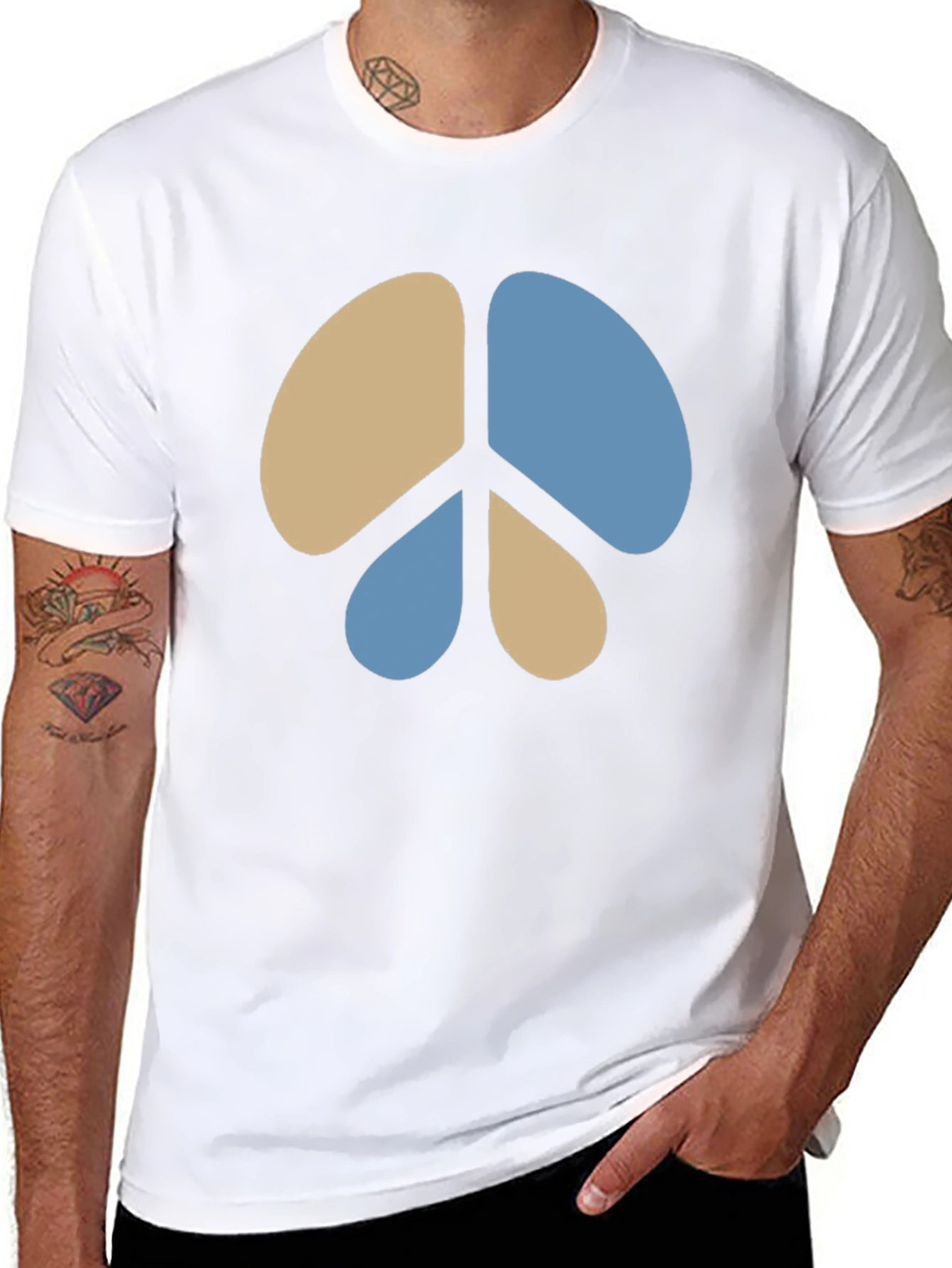 Peace Sign Graphic Tee - Casual Black T-Shirt