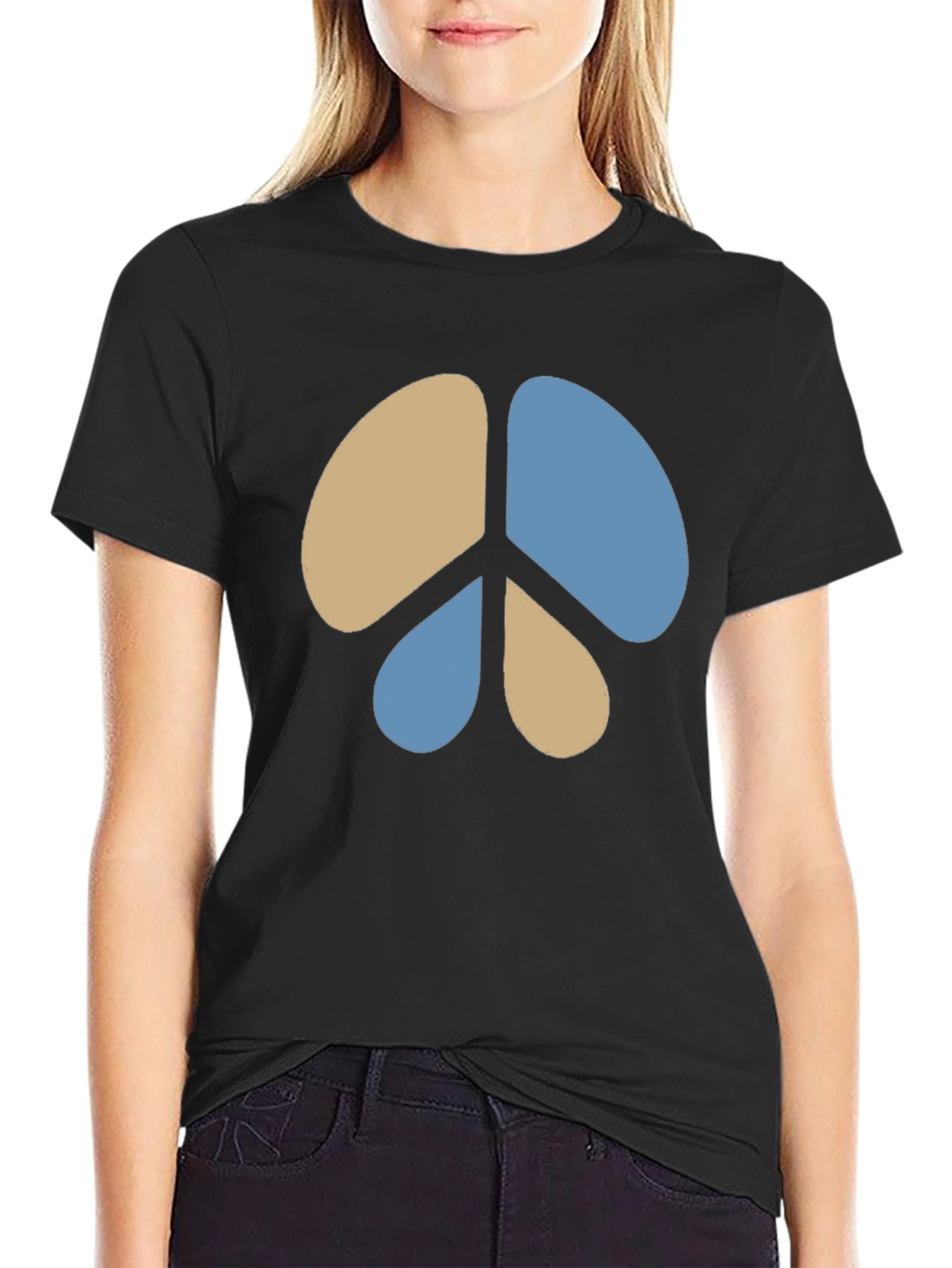 Peace Sign Graphic Tee - Casual Black T-Shirt