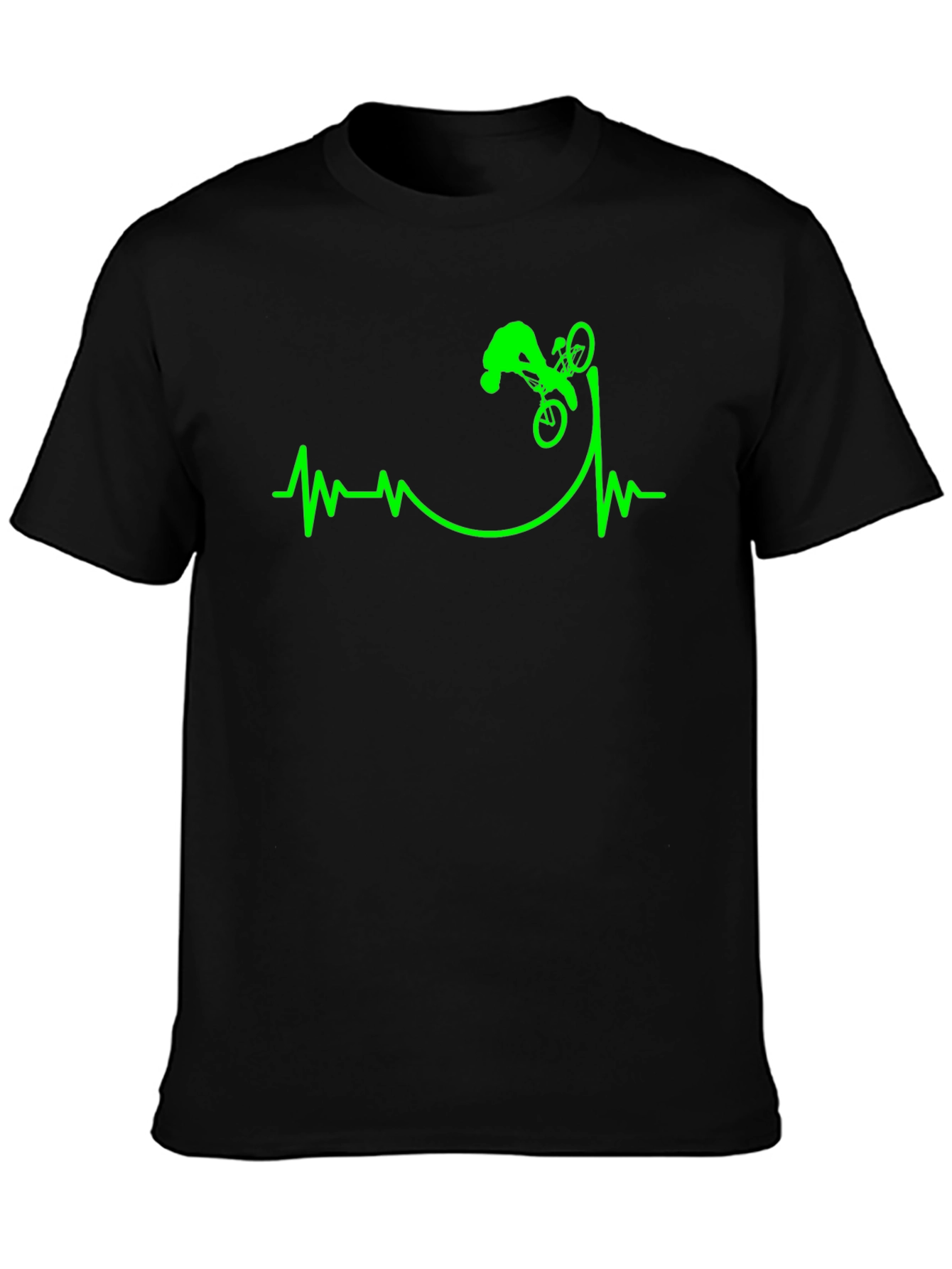 Mountain Bike Heartbeat T-Shirt - Black