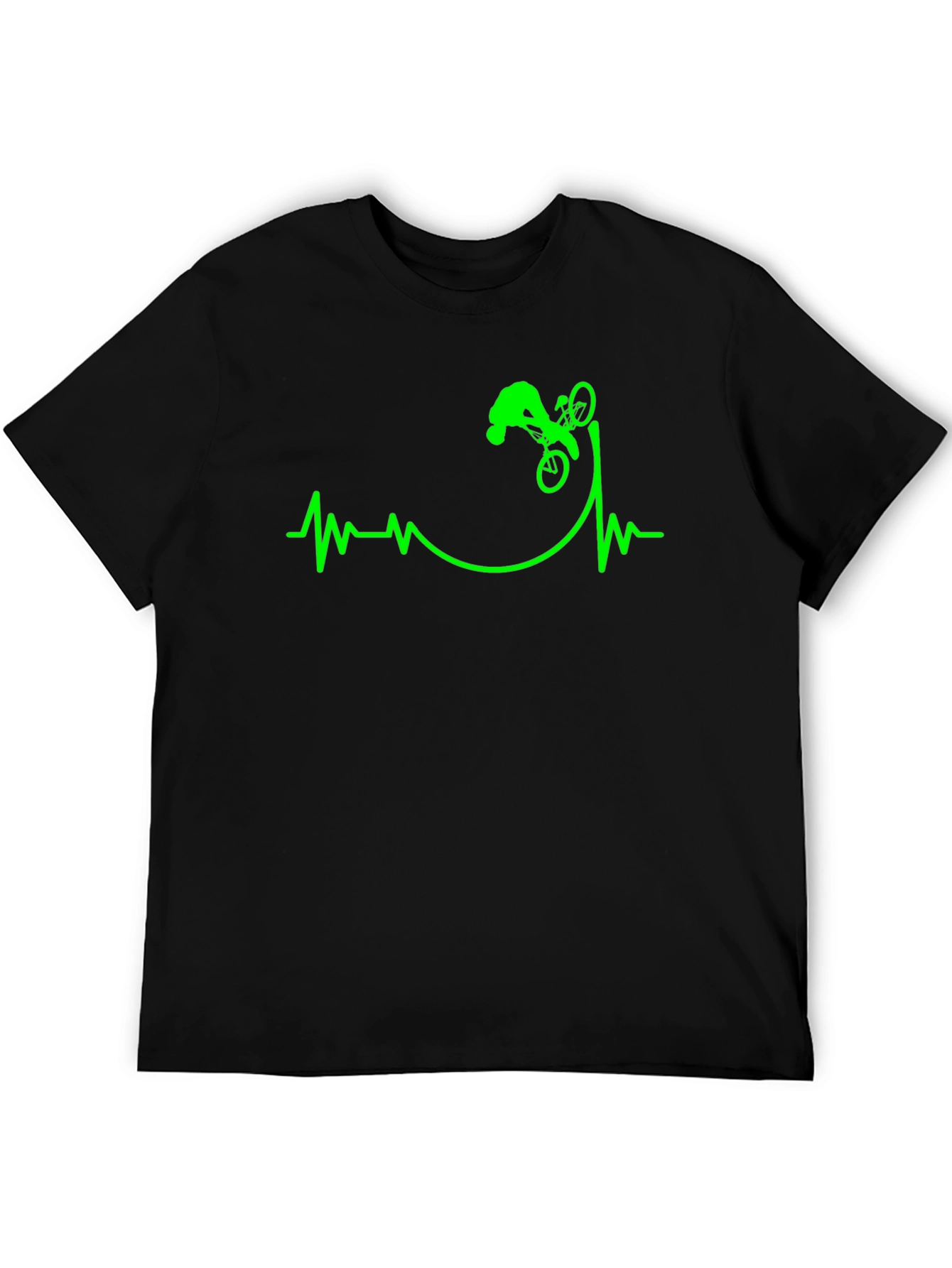 Mountain Bike Heartbeat T-Shirt - Black