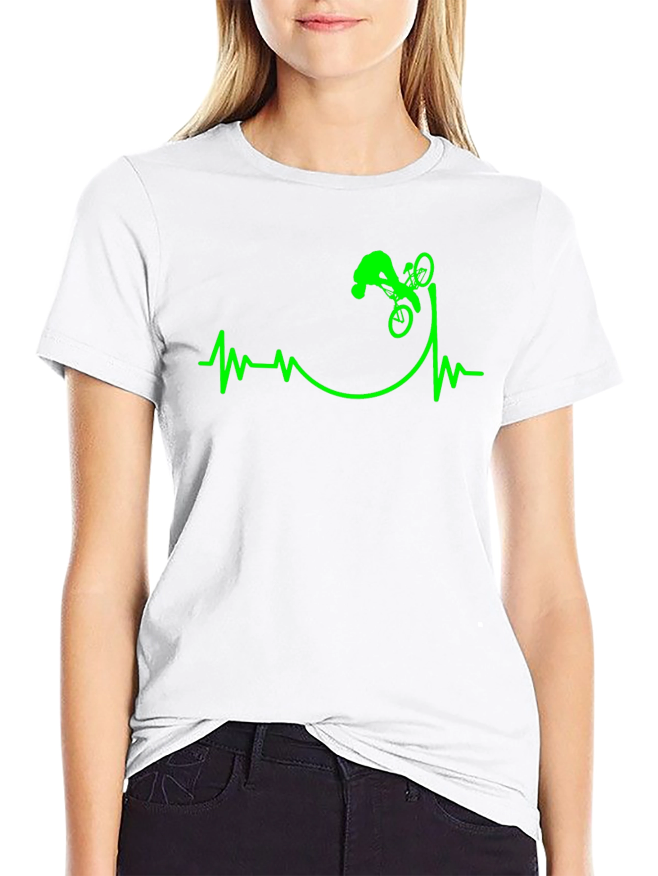 Mountain Bike Heartbeat T-Shirt - Black
