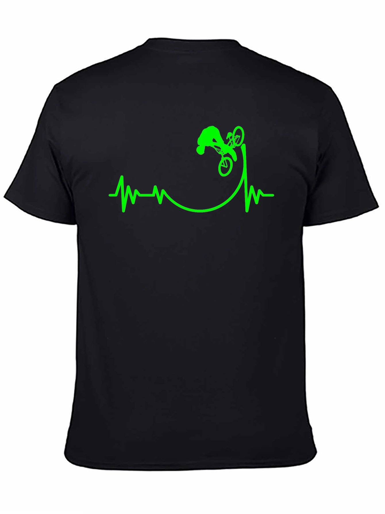 Mountain Bike Heartbeat T-Shirt - Black