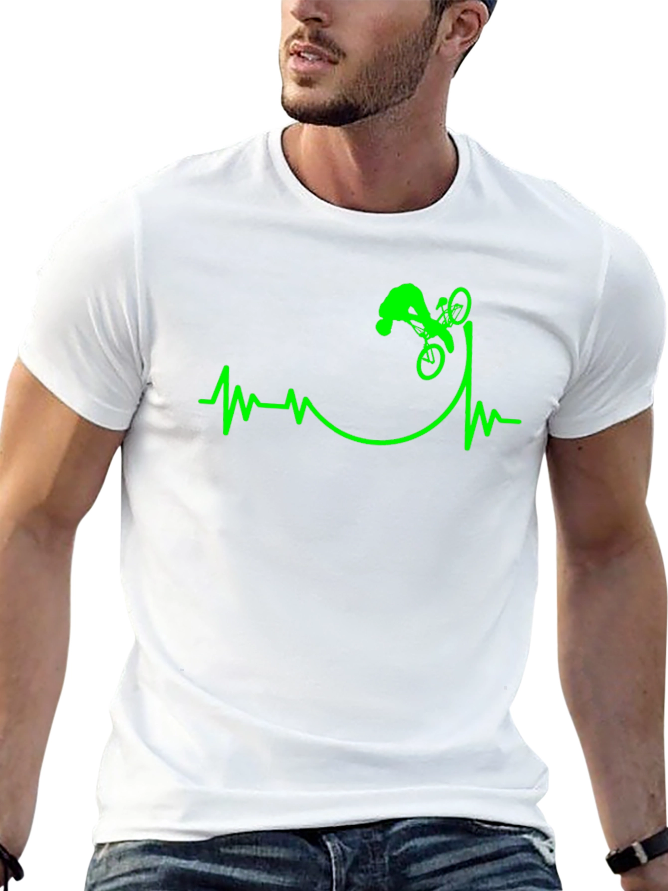 Mountain Bike Heartbeat T-Shirt - Black