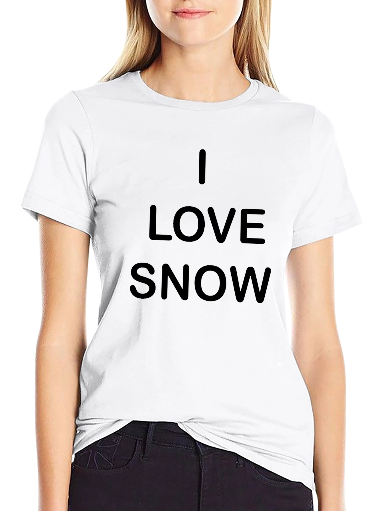 I Love Snow T-Shirt - Black Cotton Tee
