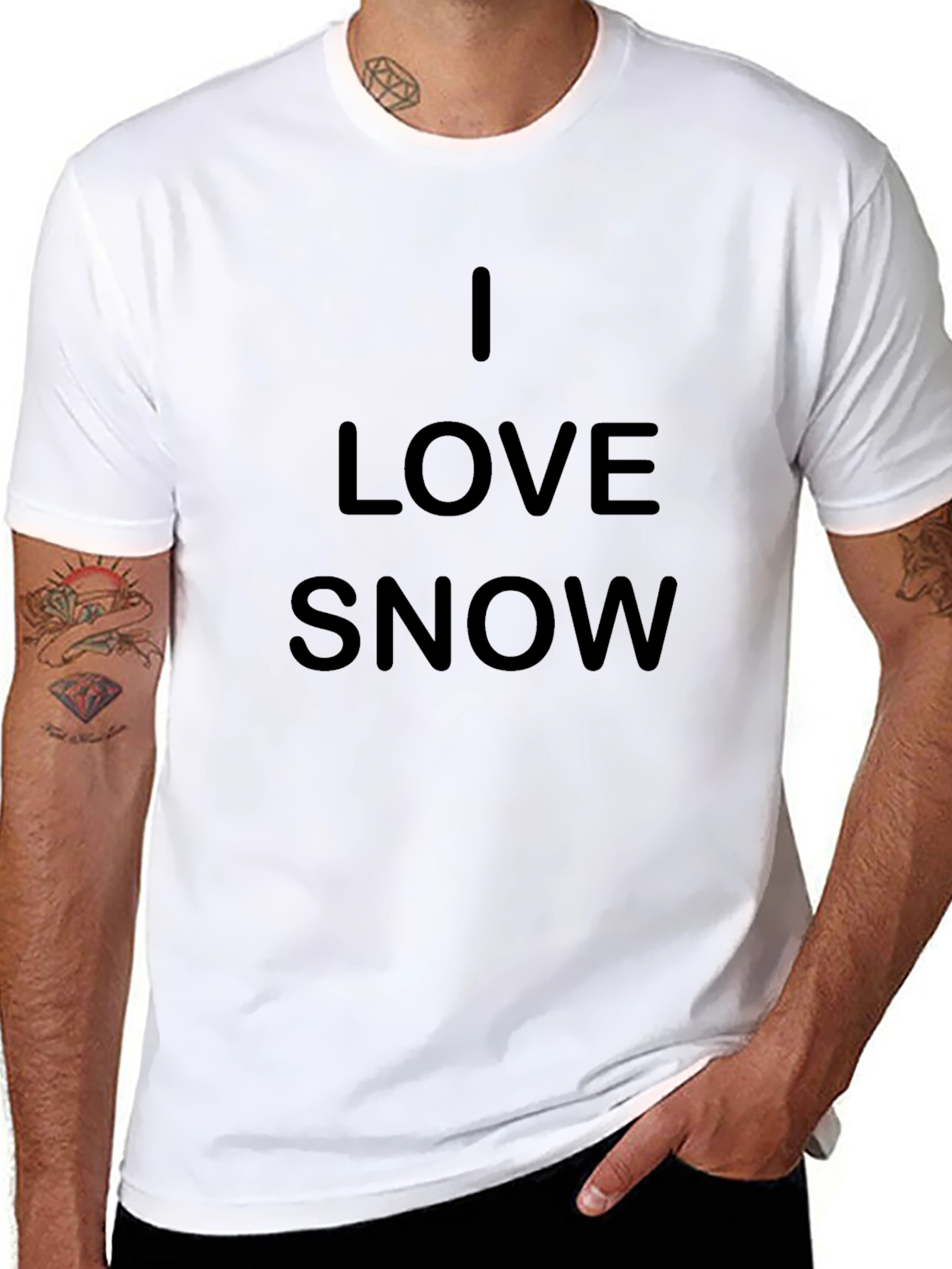 I Love Snow T-Shirt - Black Cotton Tee
