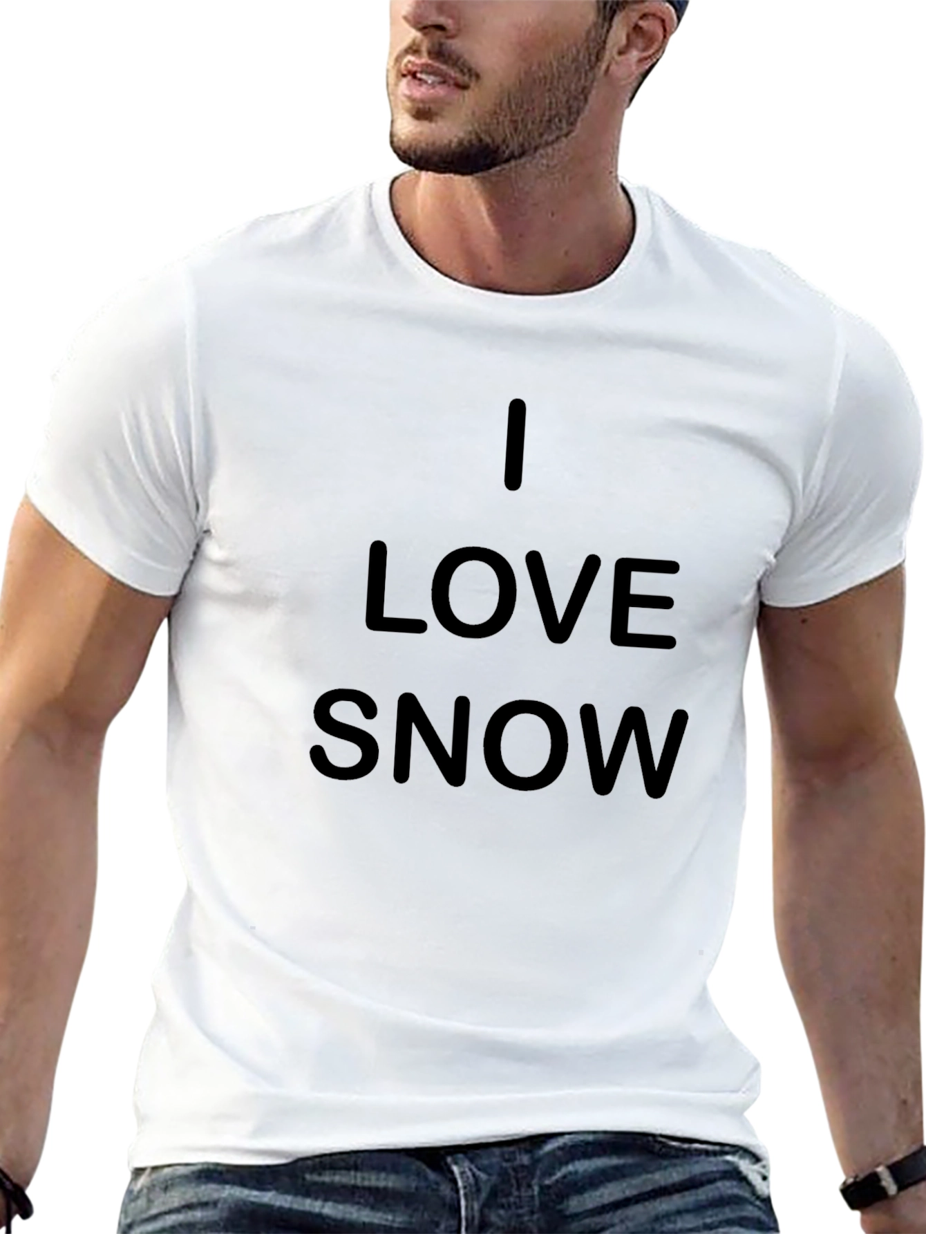 I Love Snow T-Shirt - Black Cotton Tee