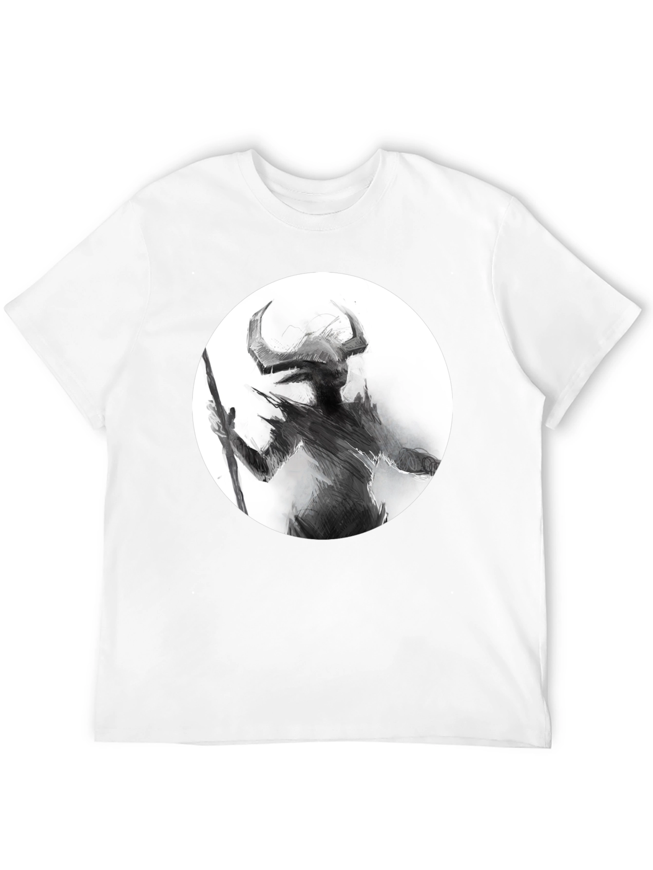 Horned Silhouette Graphic Tee - Stylish Black Shirt
