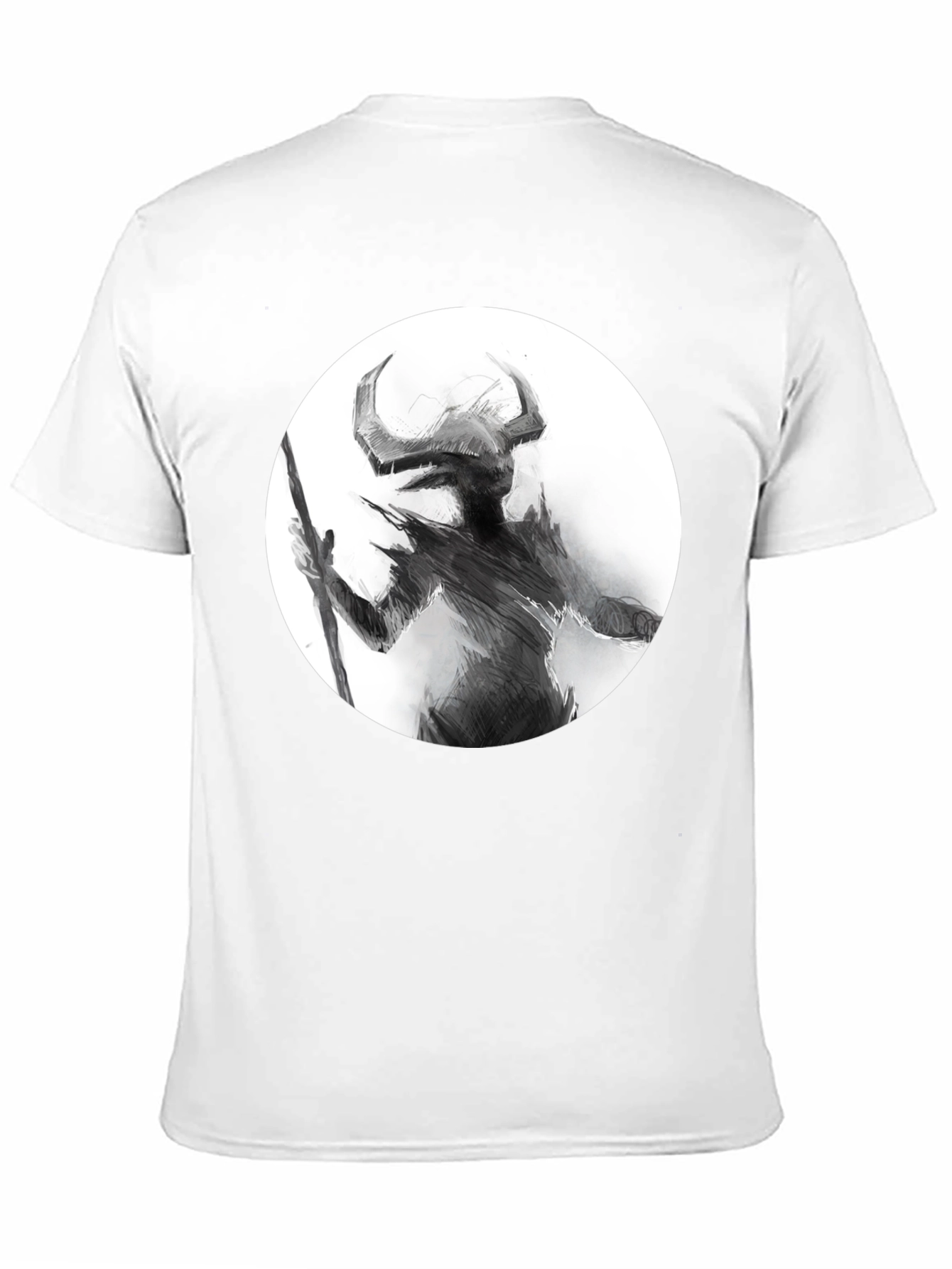 Horned Silhouette Graphic Tee - Stylish Black Shirt
