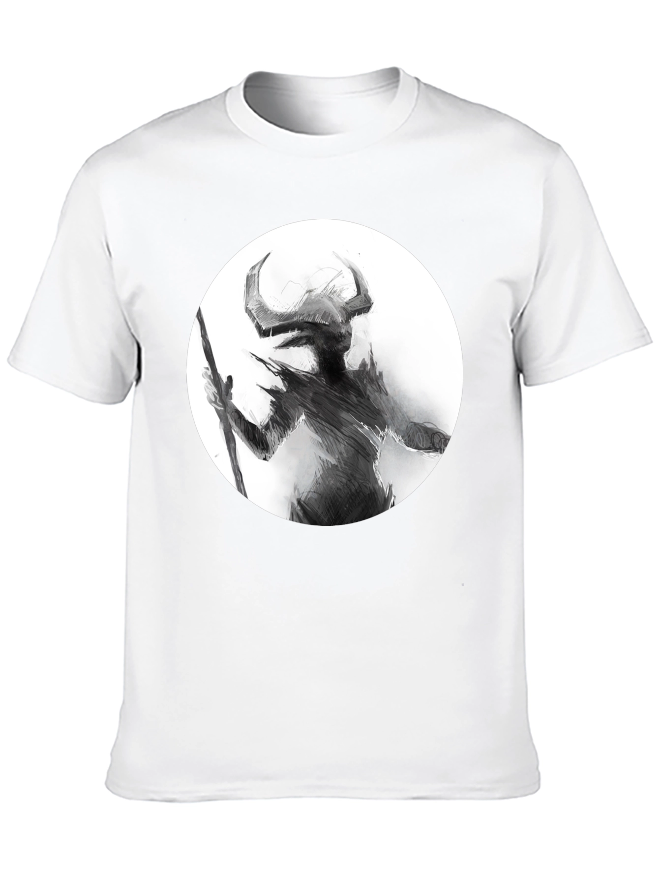 Horned Silhouette Graphic Tee - Stylish Black Shirt