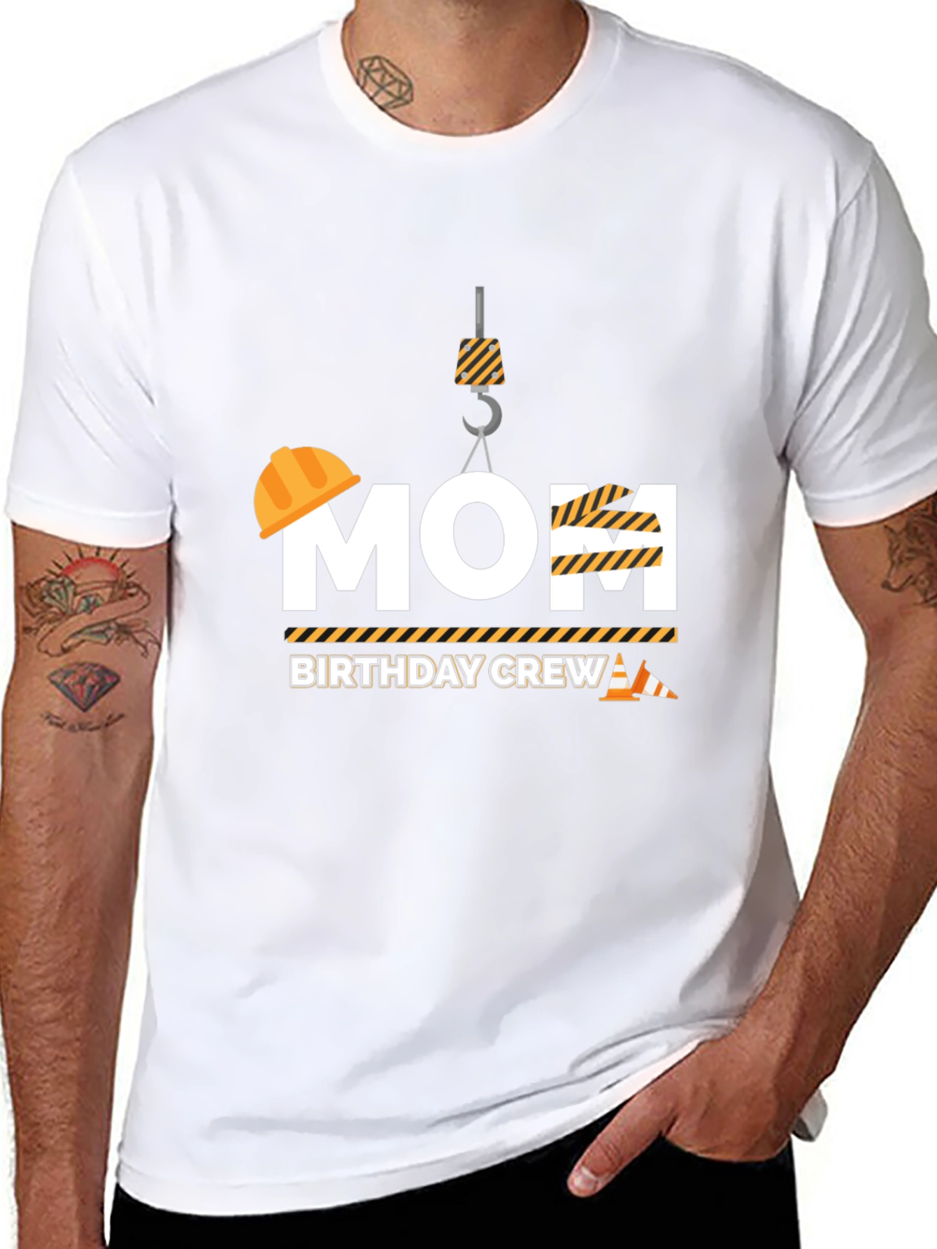 Mom Birthday Crew Construction T-Shirt