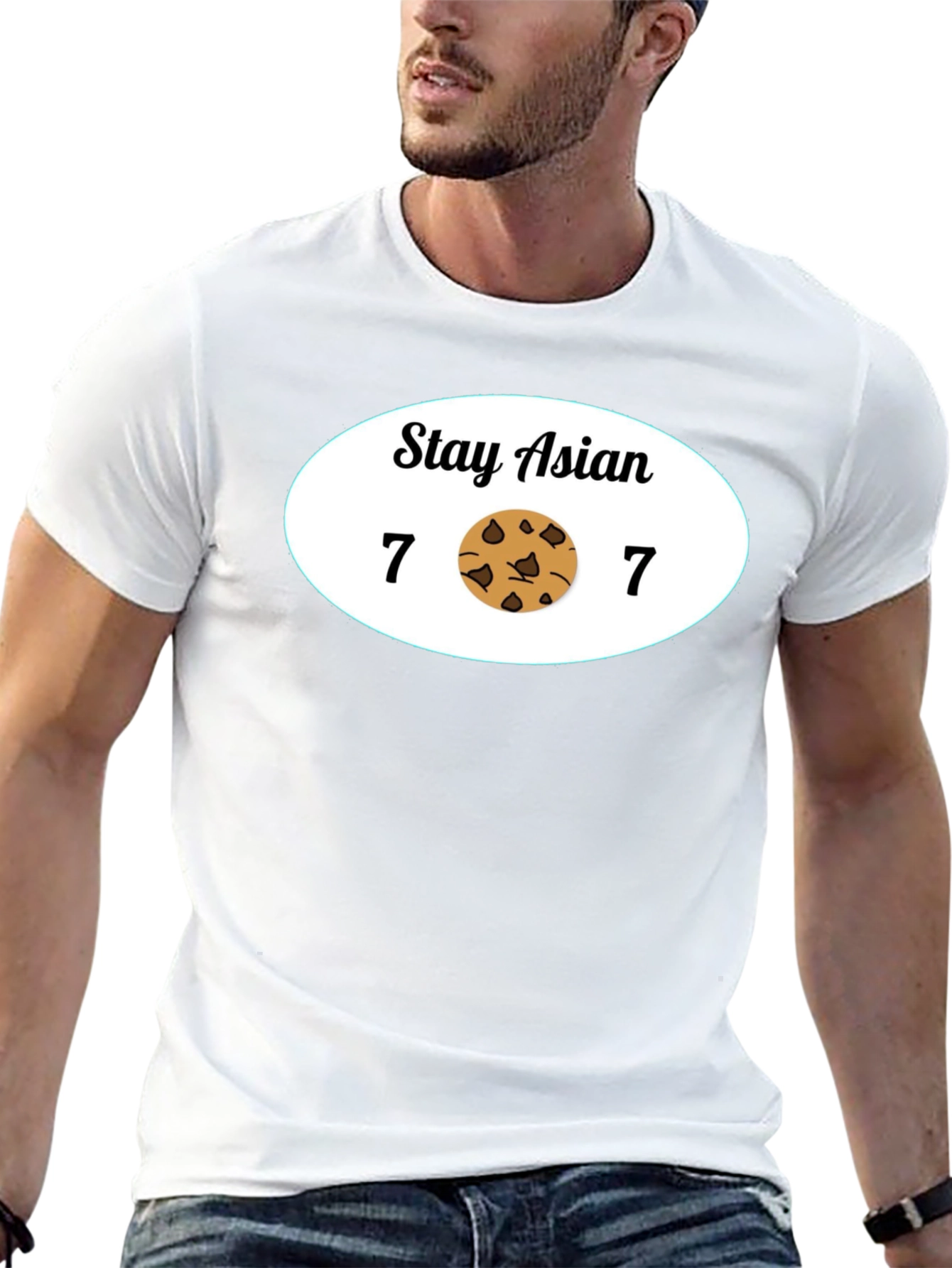 Stay Asian 7 Cookie 7 Funny Graphic Tee