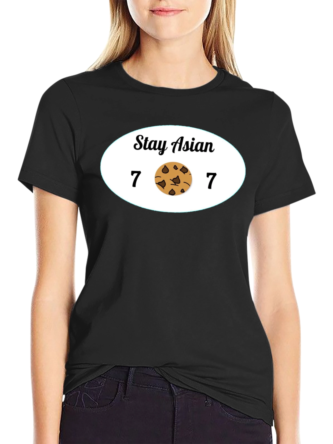 Stay Asian 7 Cookie 7 Funny Graphic Tee